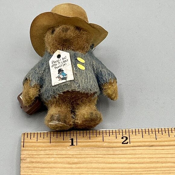 Paddington Bear‎ 2 1/2”Flocked vintage - Picture 8 of 10